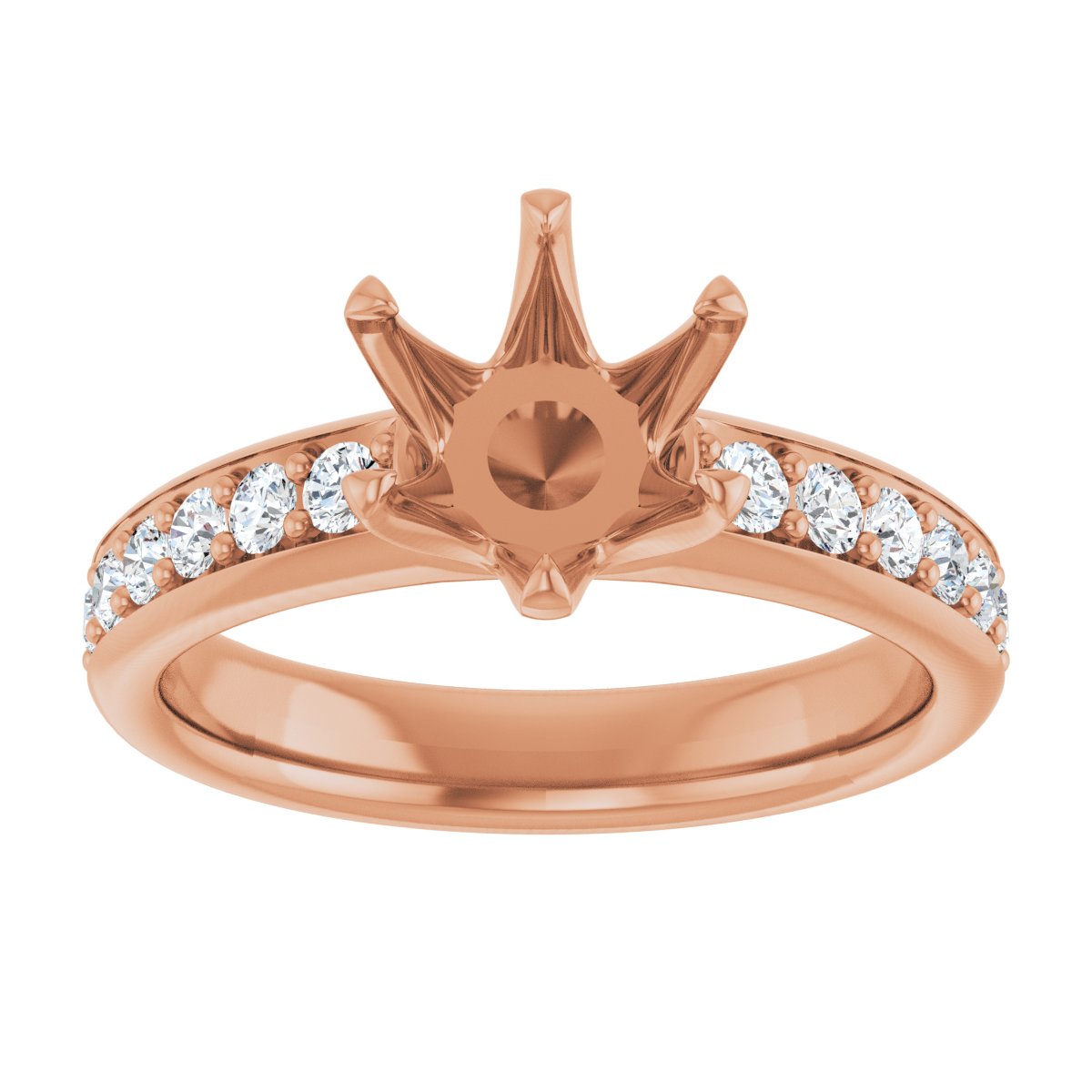 Semi-Set Round Solstice Solitaire Engagement Ring (7.4 Mm) - gallery - Series 122011