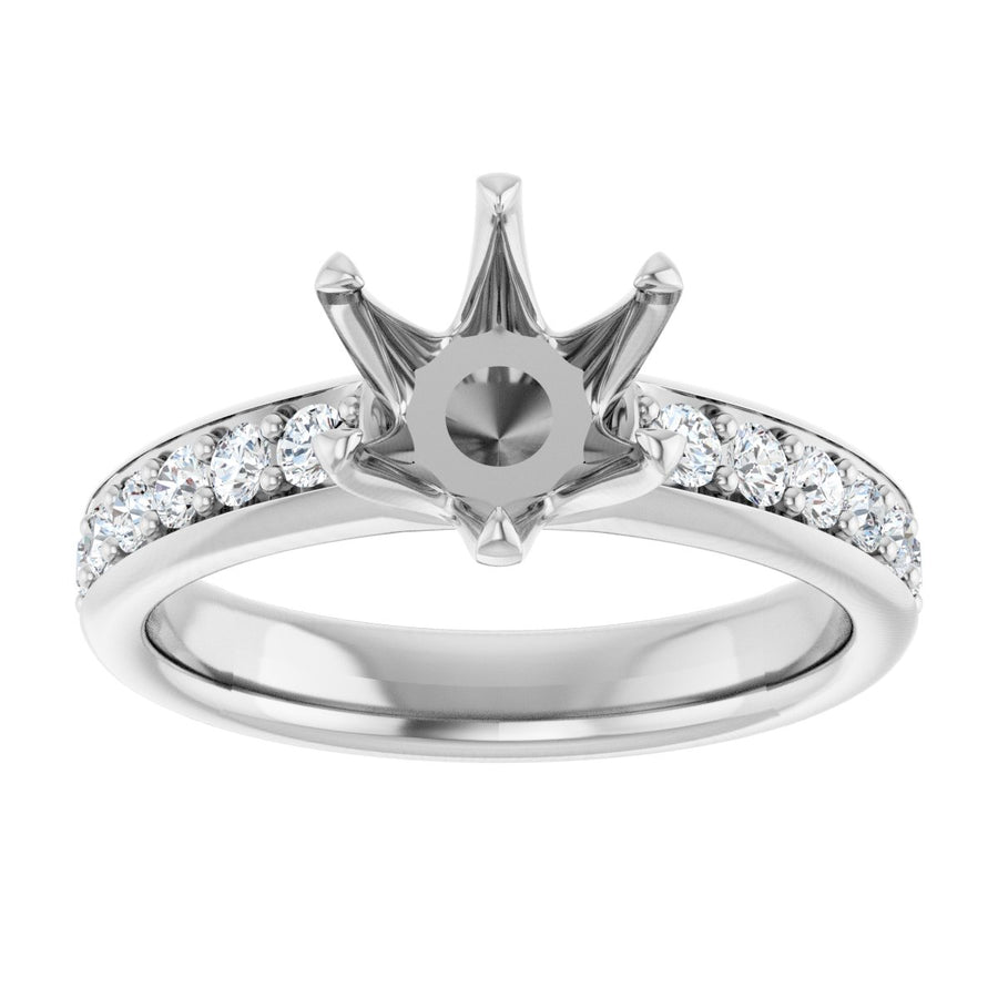 Semi-Set Round Solstice Solitaire Engagement Ring (7.4 Mm) - gallery - Series 122011