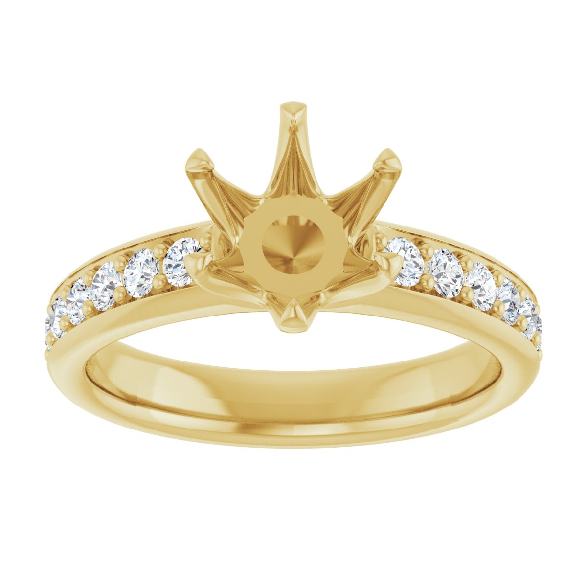 Semi-Set Round Solstice Solitaire Engagement Ring (7.4 Mm) - gallery - Series 122011