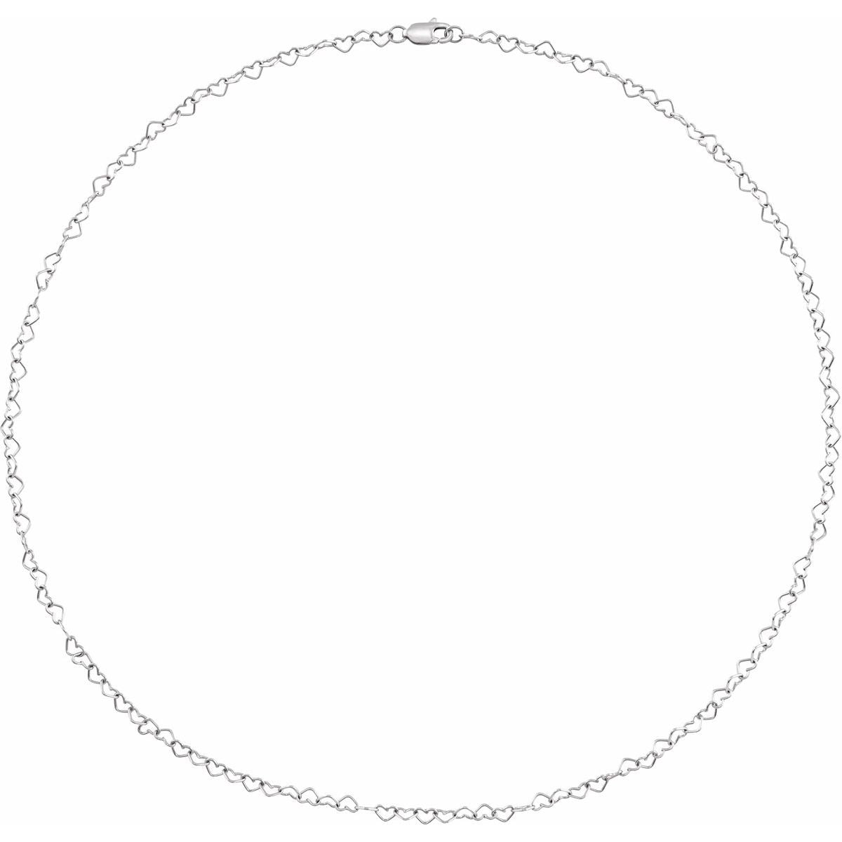 3.2 mm Heart Chain Bracelet (3.2 Mm / 7 In) - gallery - Series CH1207