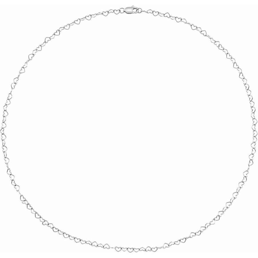 3.2 mm Heart Chain Bracelet (3.2 Mm / 7 In) - gallery - Series CH1207
