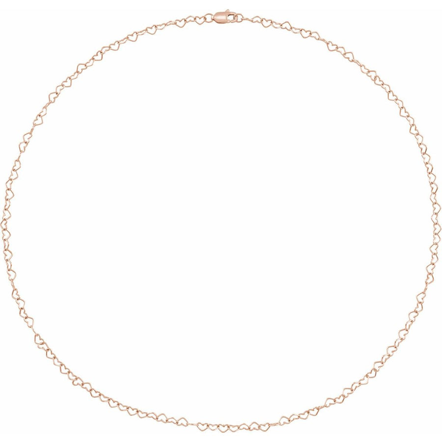 3.2 mm Heart Chain Bracelet (3.2 Mm / 7 In) - gallery - Series CH1207