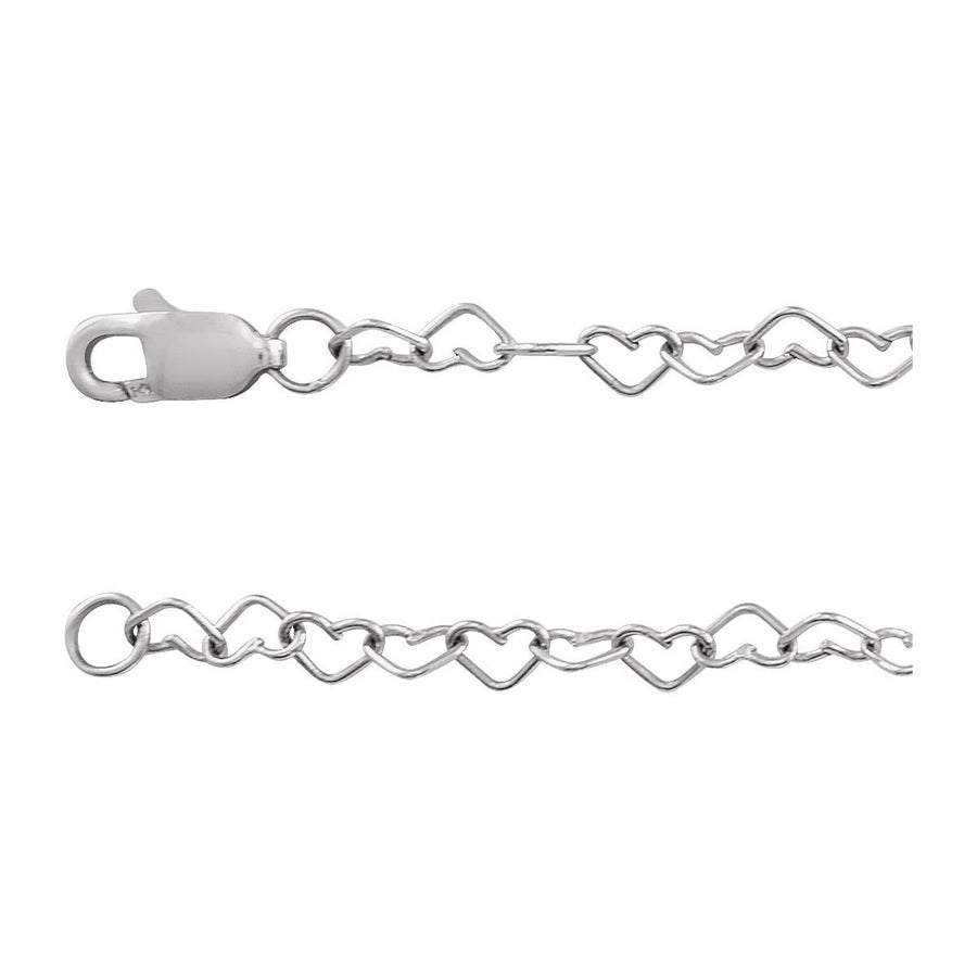 3.2 mm Heart Chain Bracelet (3.2 Mm / 7 In) - Sterling Silver - Series CH1207