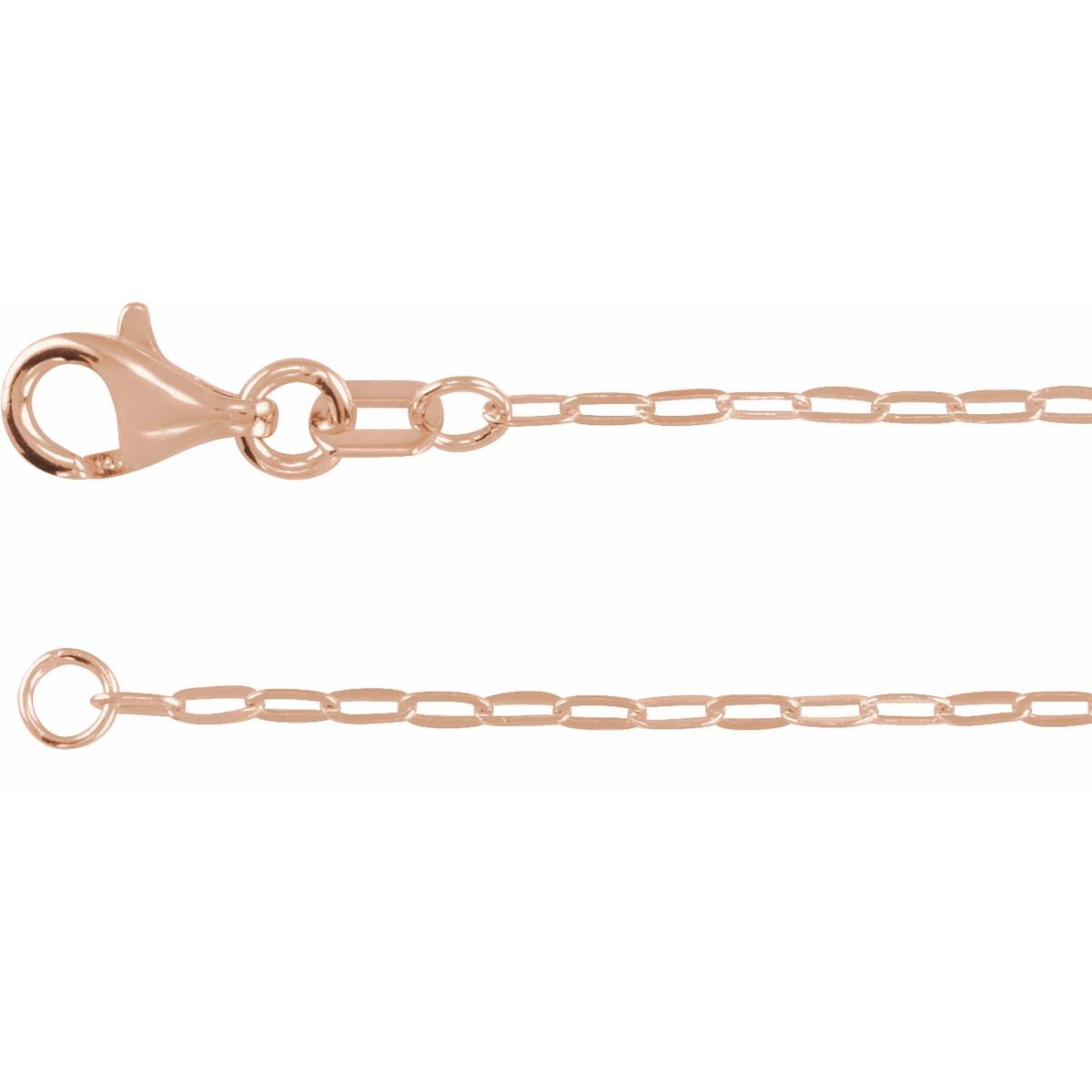 1.25 mm Paperclip-Style Chain Bracelet (1.25 Mm / 7 In) - 14K Rose Gold - Series CH1235