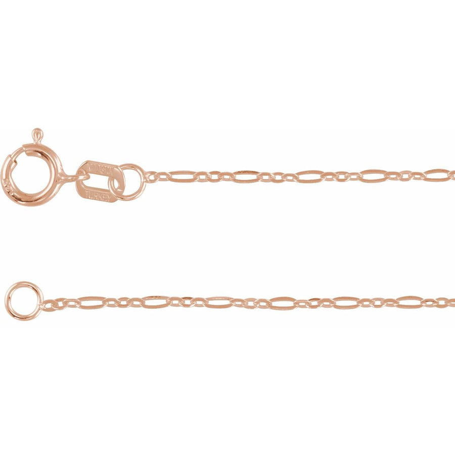 1.25 mm Figaro Chain Bracelet (1.25 Mm / 7 In) - 14K Rose Gold - Series CH1232