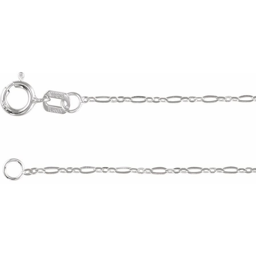1.25 mm Figaro Chain Bracelet (1.25 Mm / 7 In) - Sterling Silver - Series CH1232