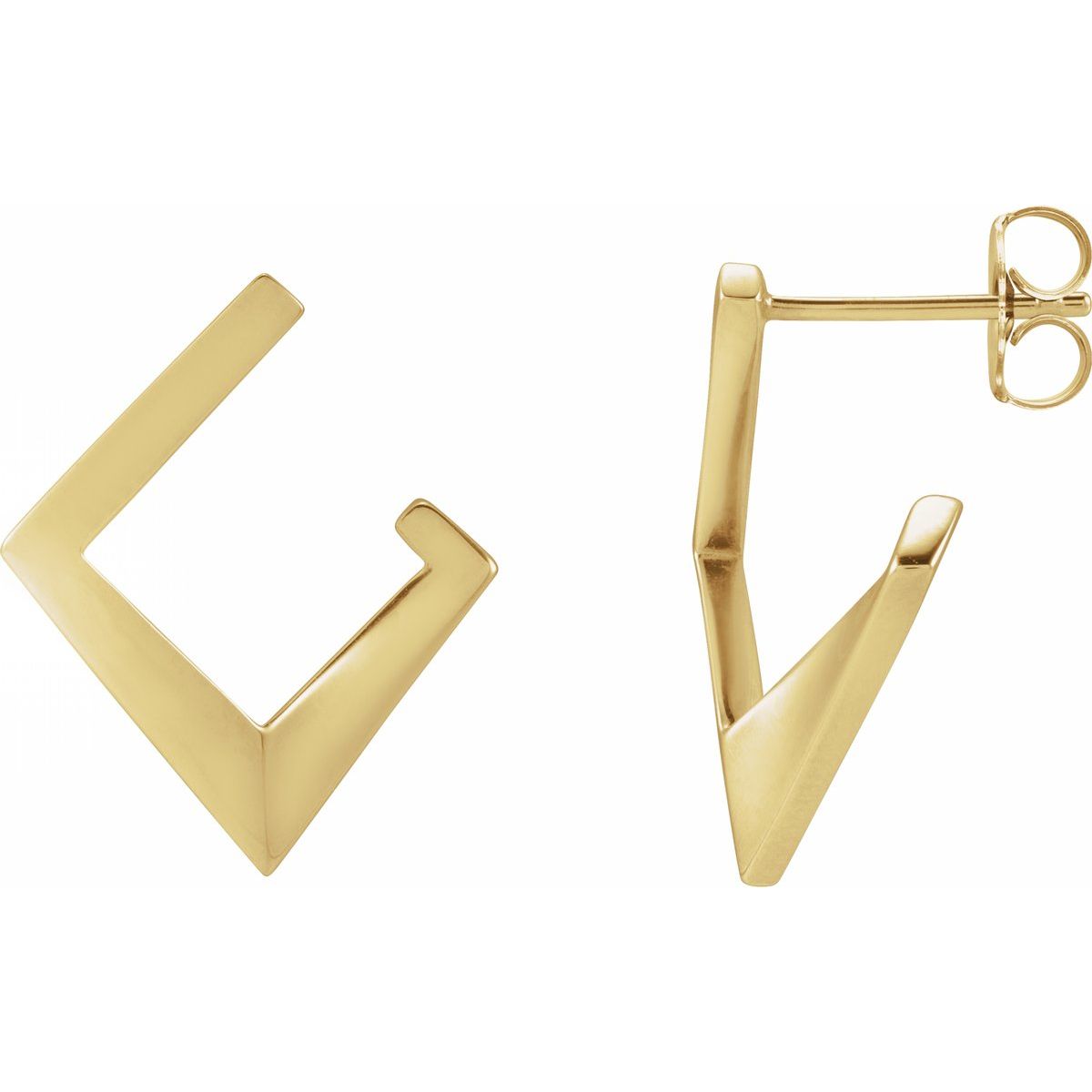 Geometric Front-Back Hoop Earring