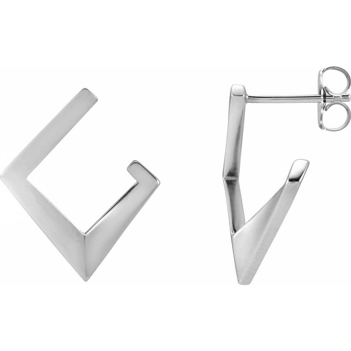 Geometric Front-Back Hoop Earring