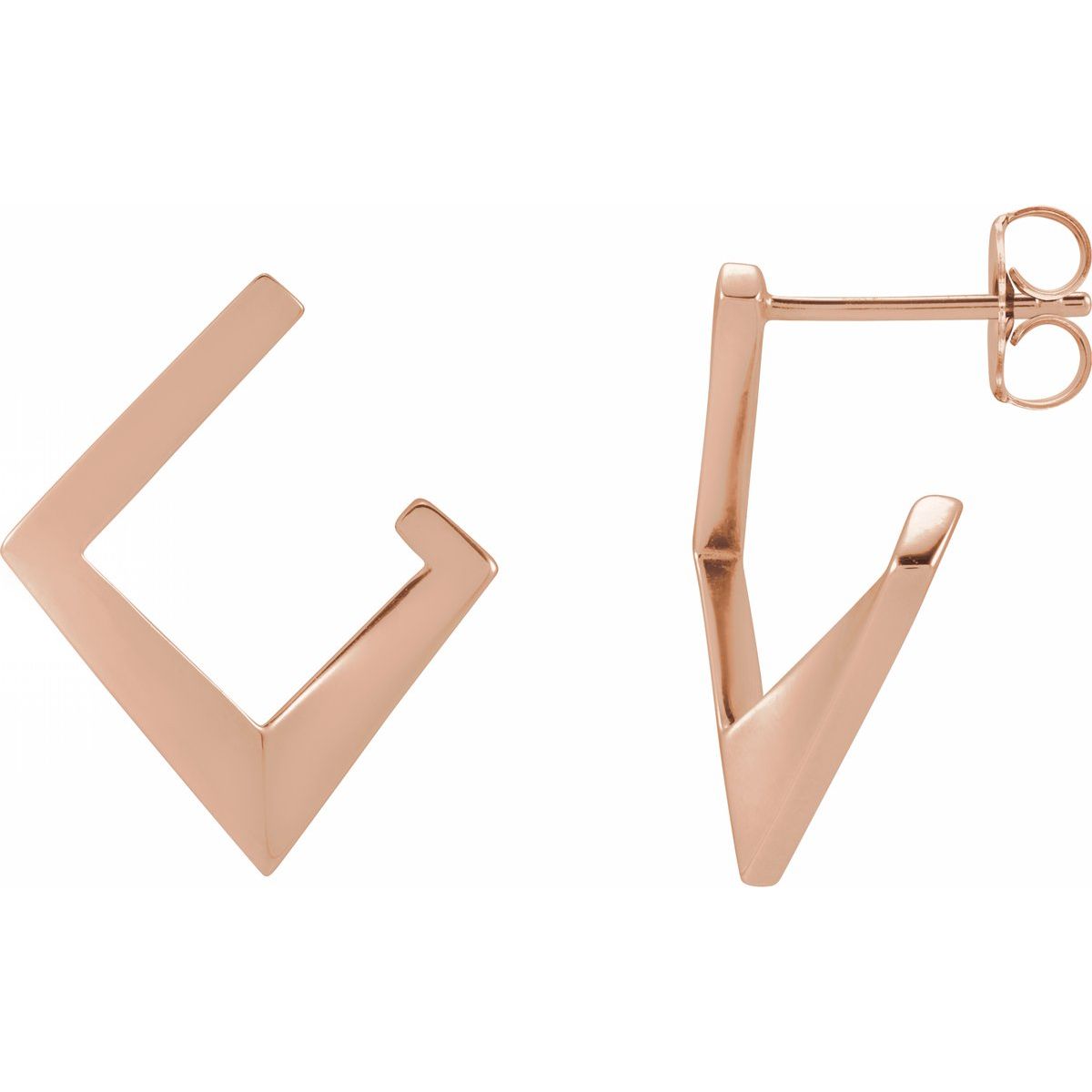Geometric Front-Back Hoop Earring