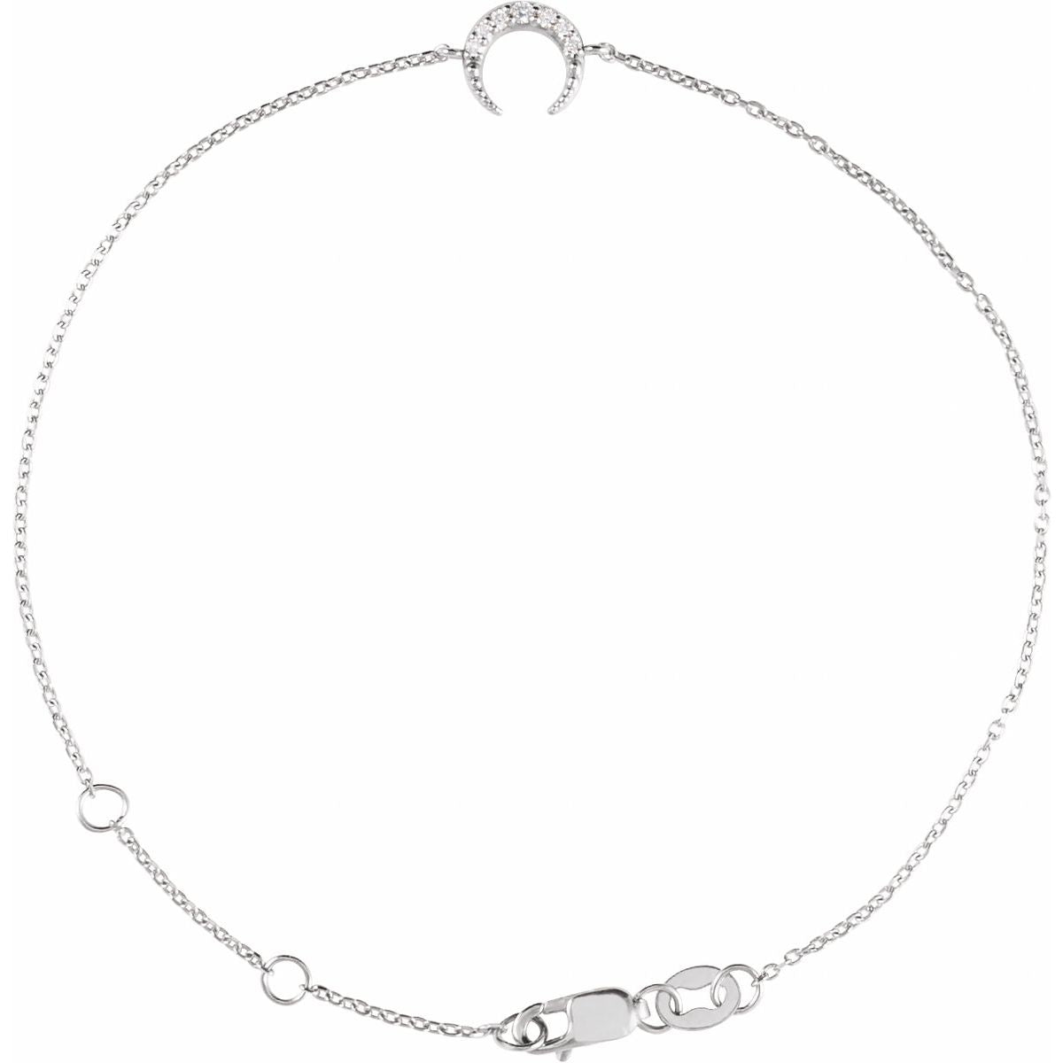 Accented Crescent Moon Bracelet - Series BRC932