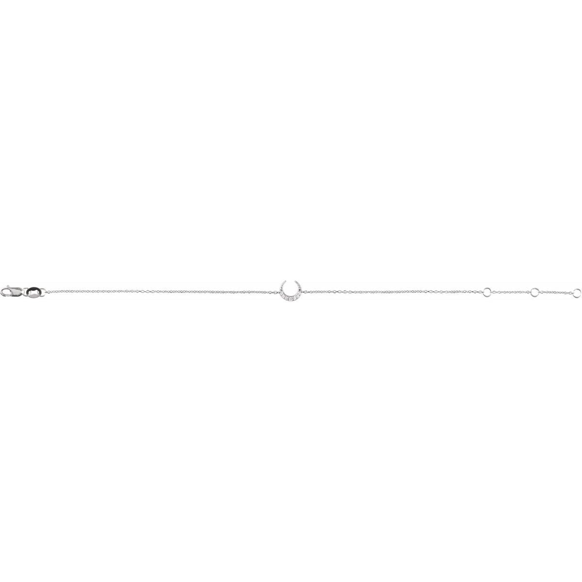 Accented Crescent Moon Bracelet - gallery - Series BRC932