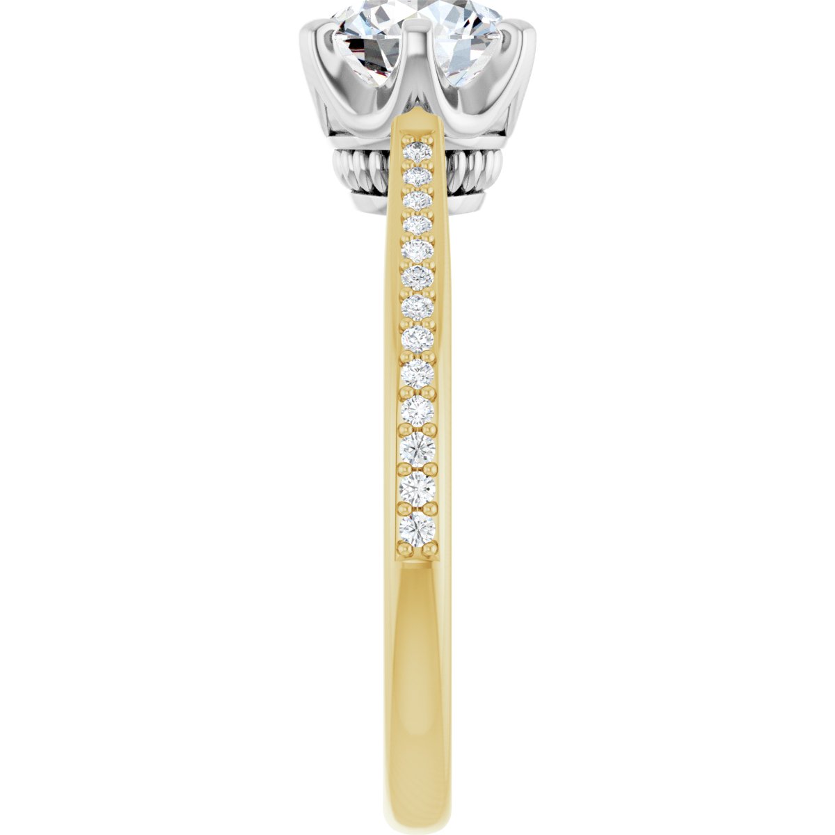 Round Solitaire Engagement Ring (6.5 Mm) Mounting - gallery - Series 122004