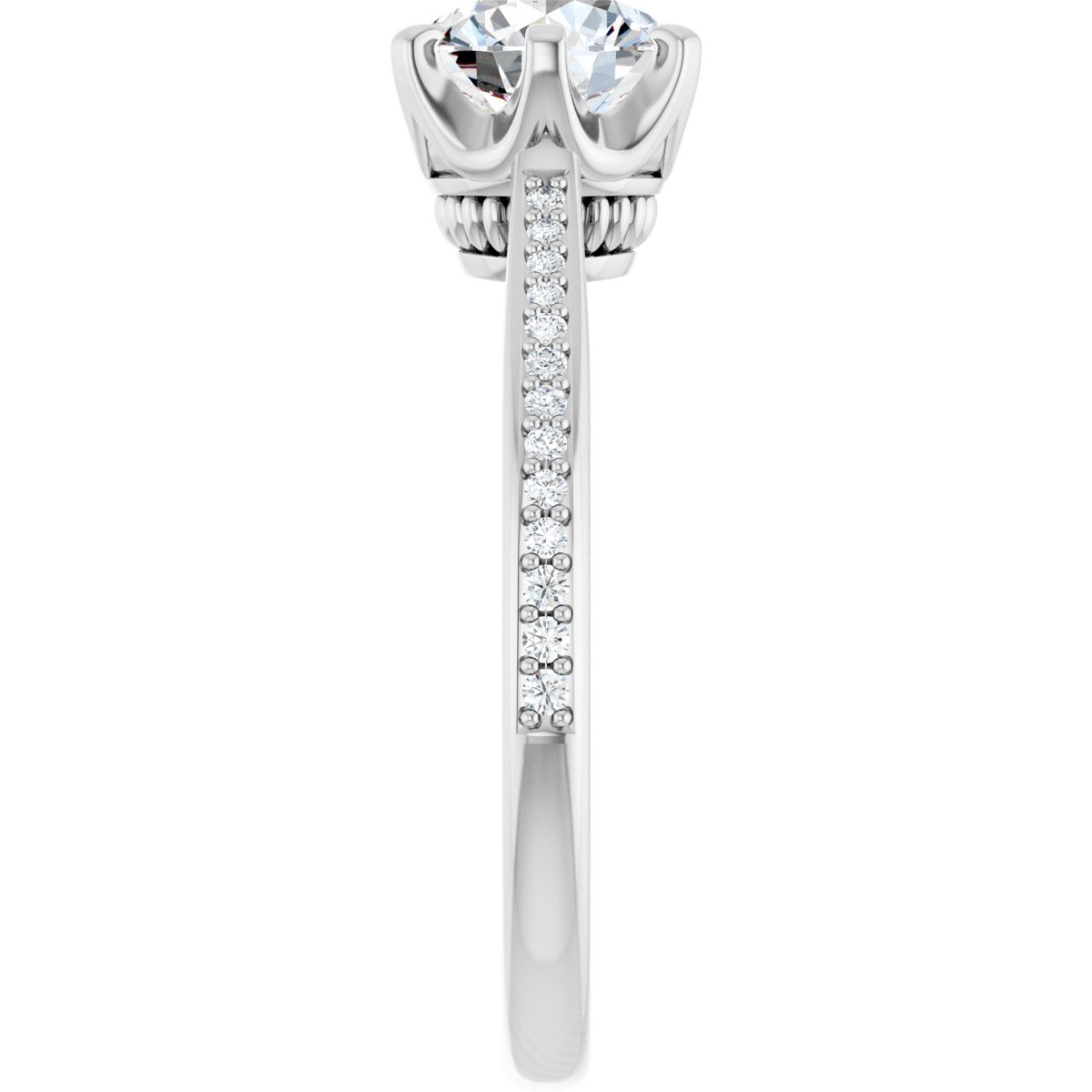 Round Solitaire Engagement Ring (6.5 Mm) Mounting - gallery - Series 122004