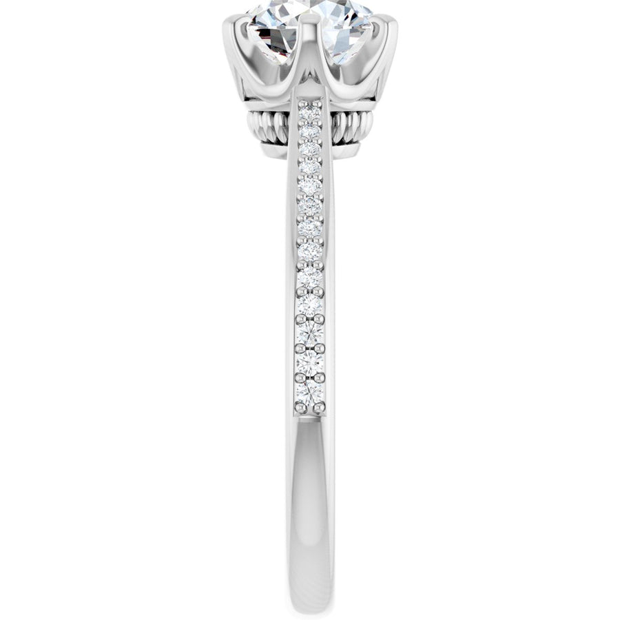 Round Solitaire Engagement Ring (6.5 Mm) Mounting - gallery - Series 122004