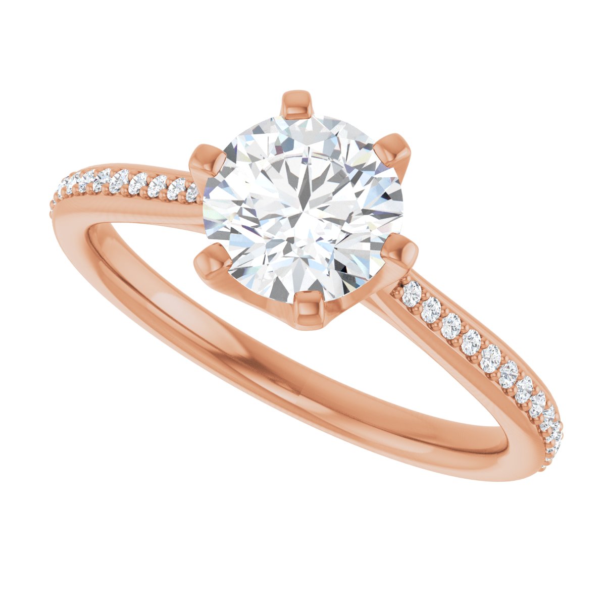 Round Solitaire Engagement Ring (6.5 Mm) Mounting - gallery - Series 122004