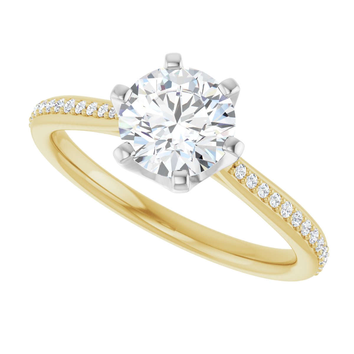 Round Solitaire Engagement Ring (6.5 Mm) Mounting - gallery - Series 122004
