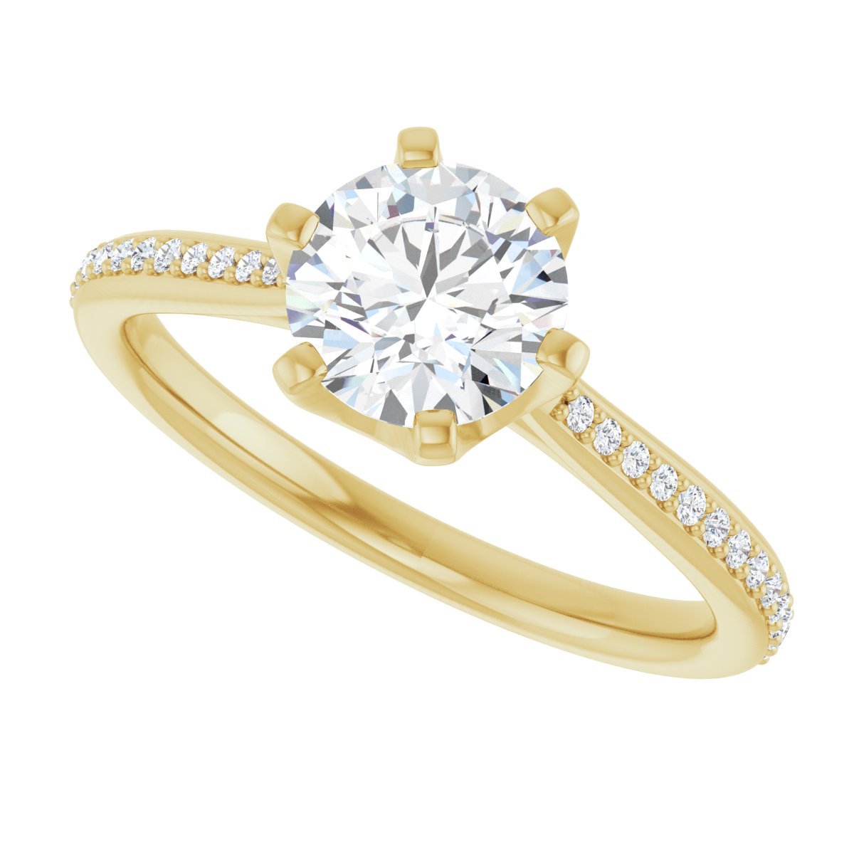 Round Solitaire Engagement Ring (6.5 Mm) Mounting - gallery - Series 122004