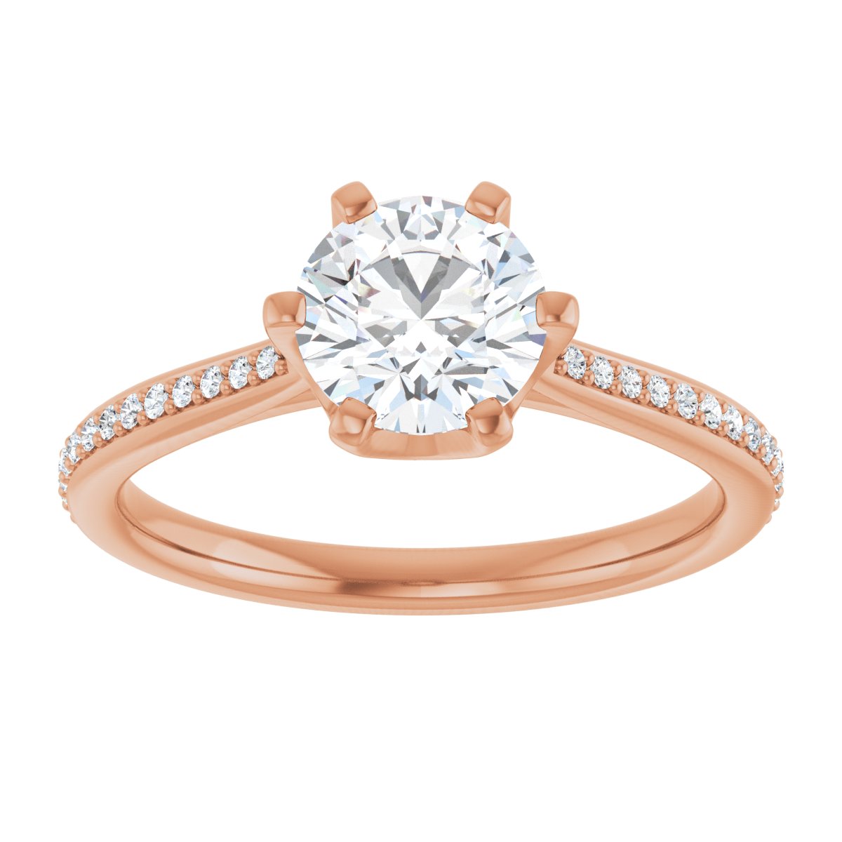Round Solitaire Engagement Ring (6.5 Mm) Mounting - gallery - Series 122004