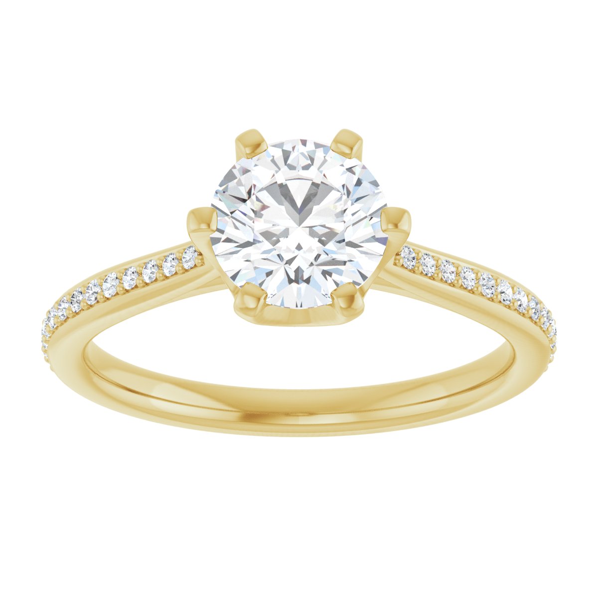 Round Solitaire Engagement Ring (6.5 Mm) Mounting - gallery - Series 122004