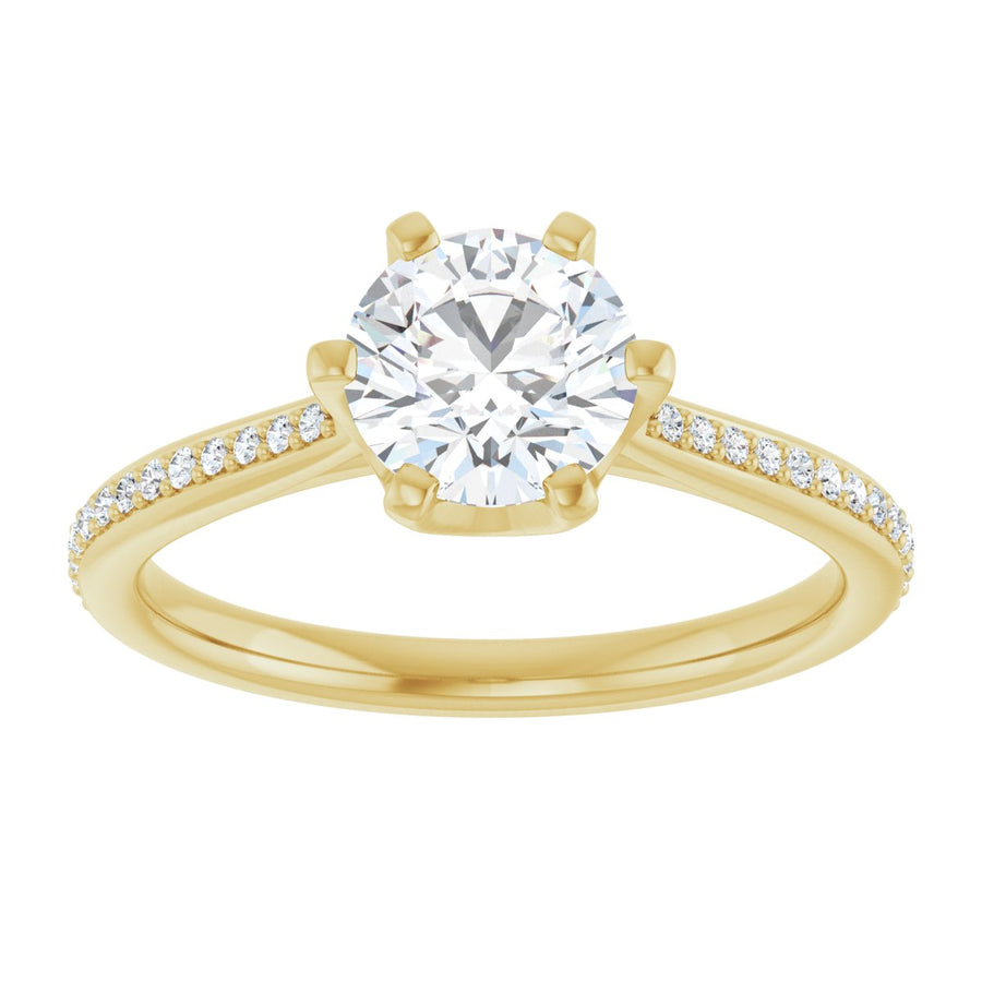 Round Solitaire Engagement Ring (6.5 Mm) Mounting - gallery - Series 122004
