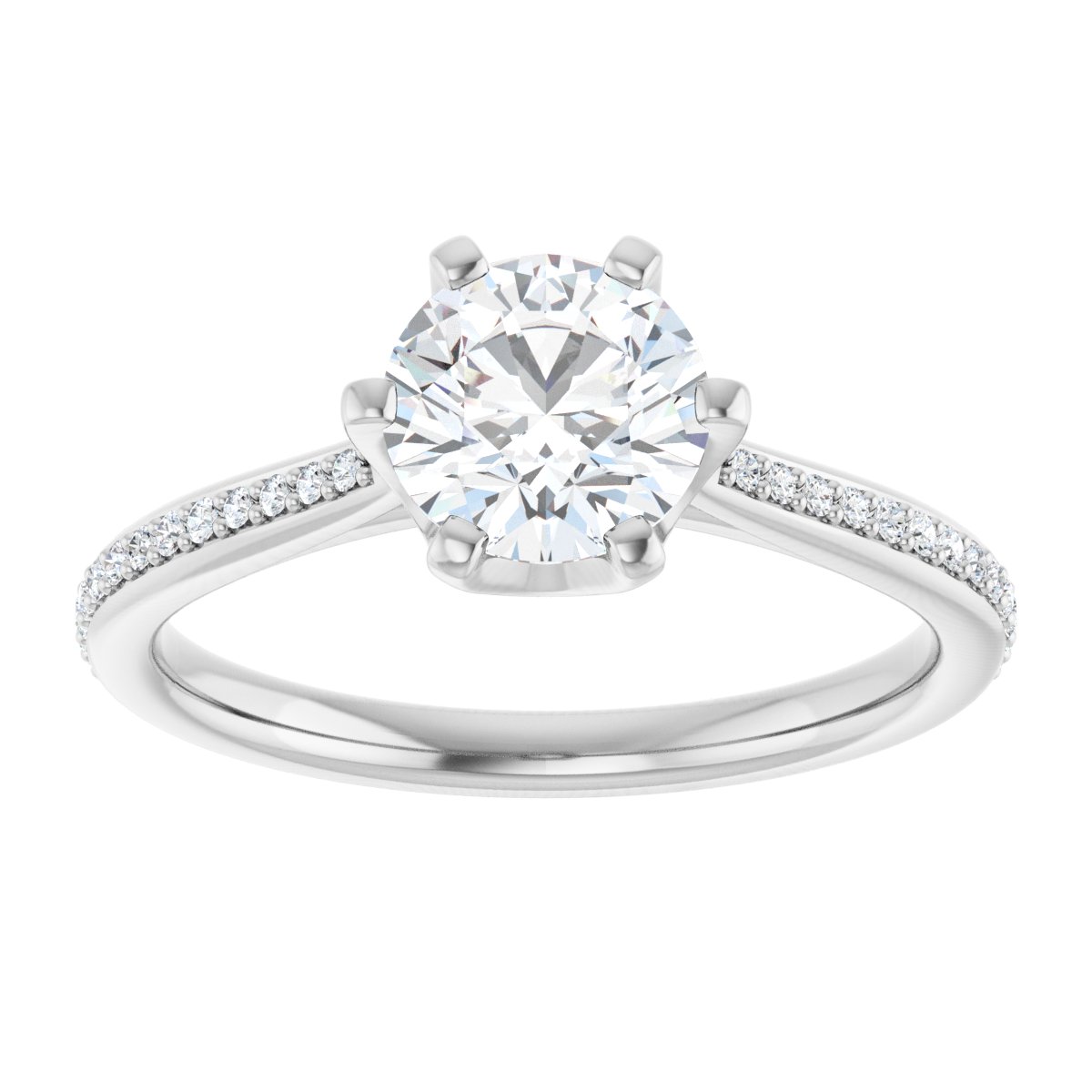 Round Solitaire Engagement Ring (6.5 Mm) Mounting - gallery - Series 122004