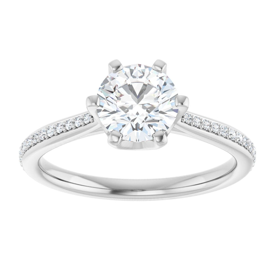 Round Solitaire Engagement Ring (6.5 Mm) Mounting - gallery - Series 122004