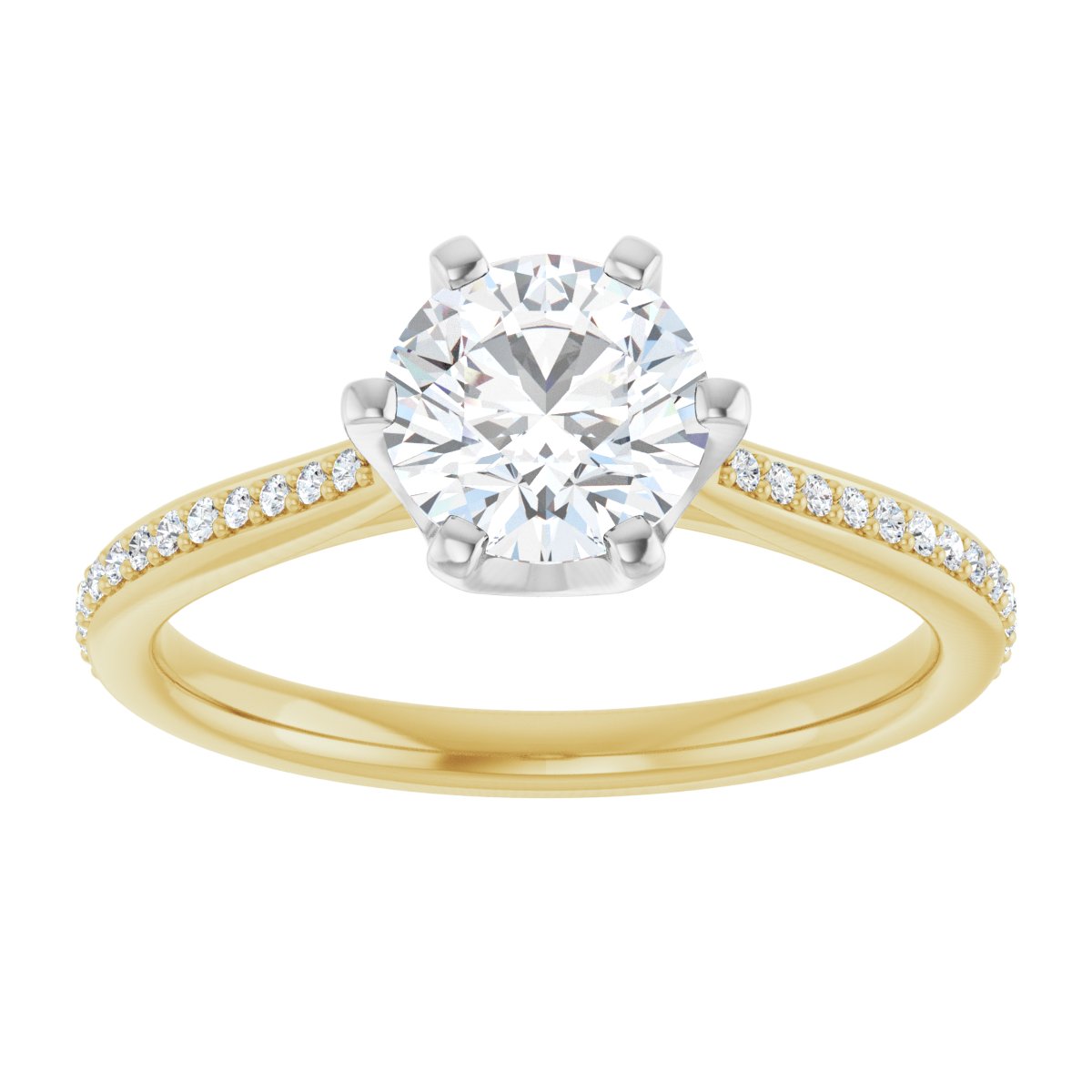 Round Solitaire Engagement Ring (6.5 Mm) Mounting - gallery - Series 122004