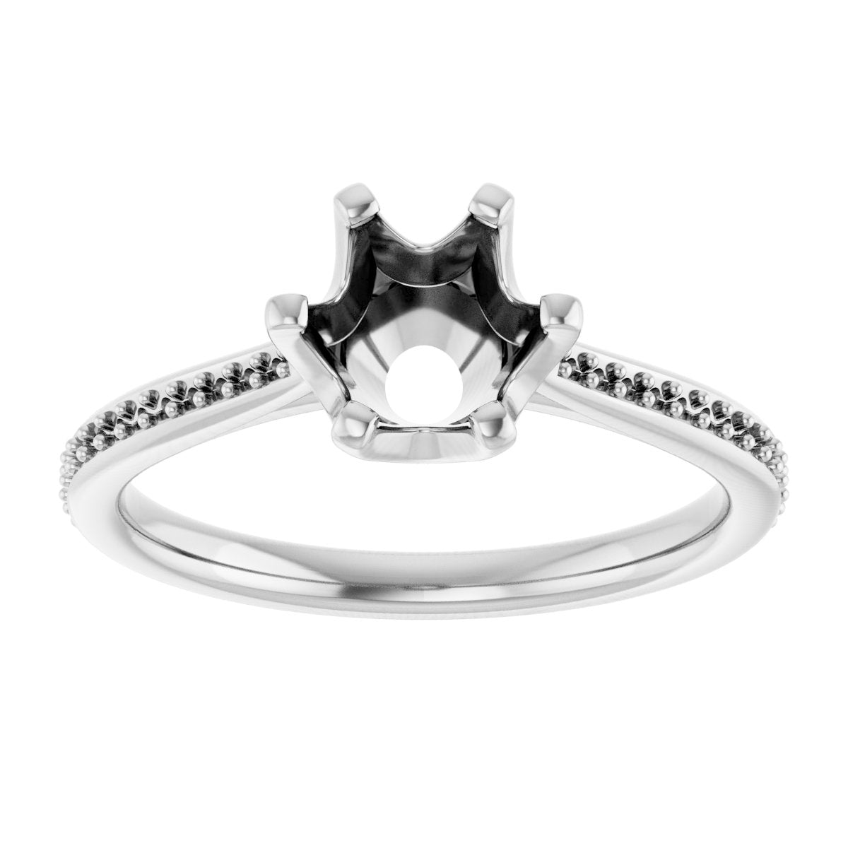 Round Solitaire Engagement Ring (6.5 Mm) Mounting - gallery - Series 122004