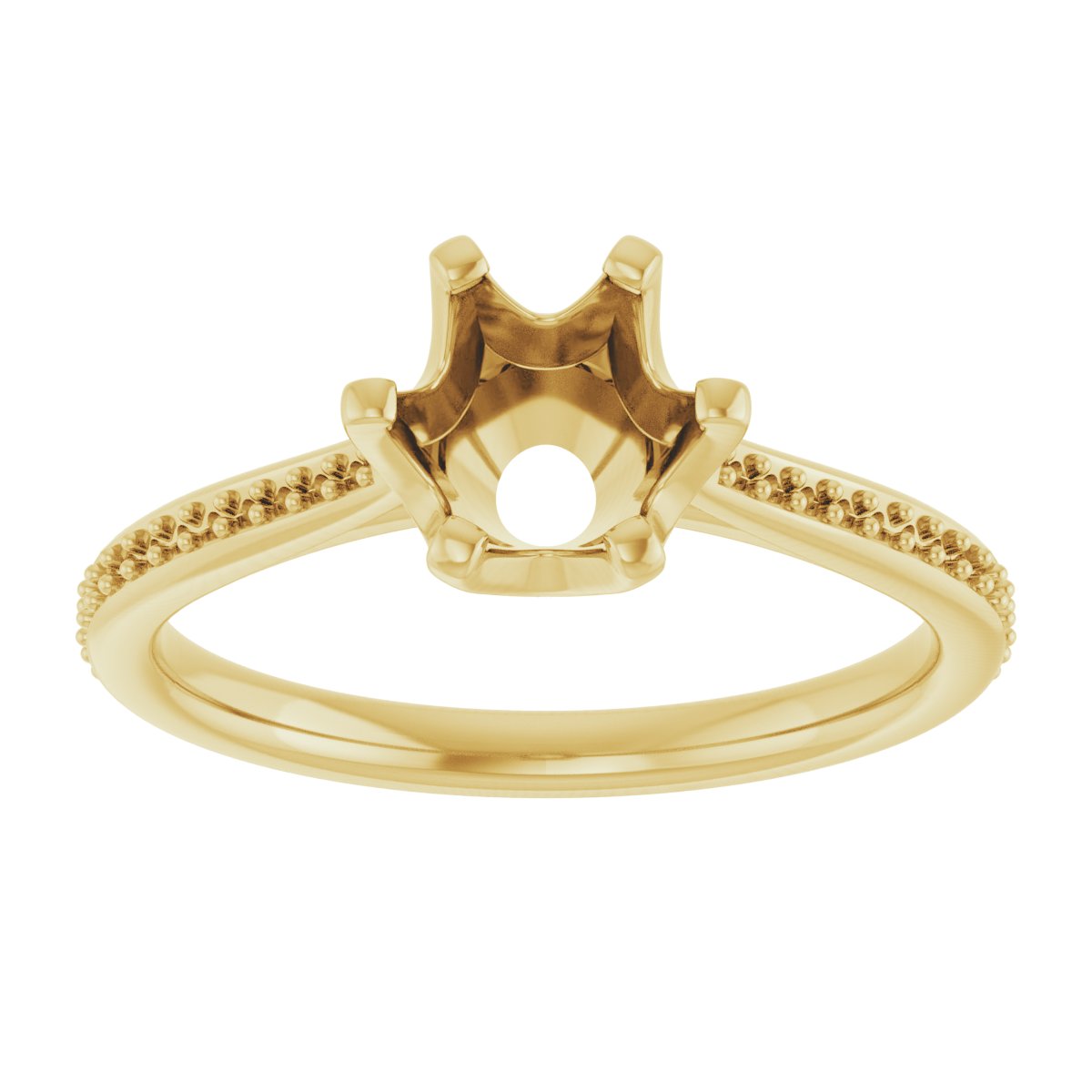 Round Solitaire Engagement Ring (6.5 Mm) Mounting - gallery - Series 122004