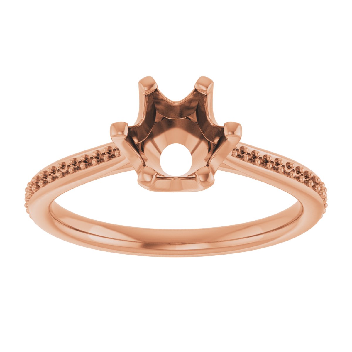 Round Solitaire Engagement Ring (6.5 Mm) Mounting - gallery - Series 122004