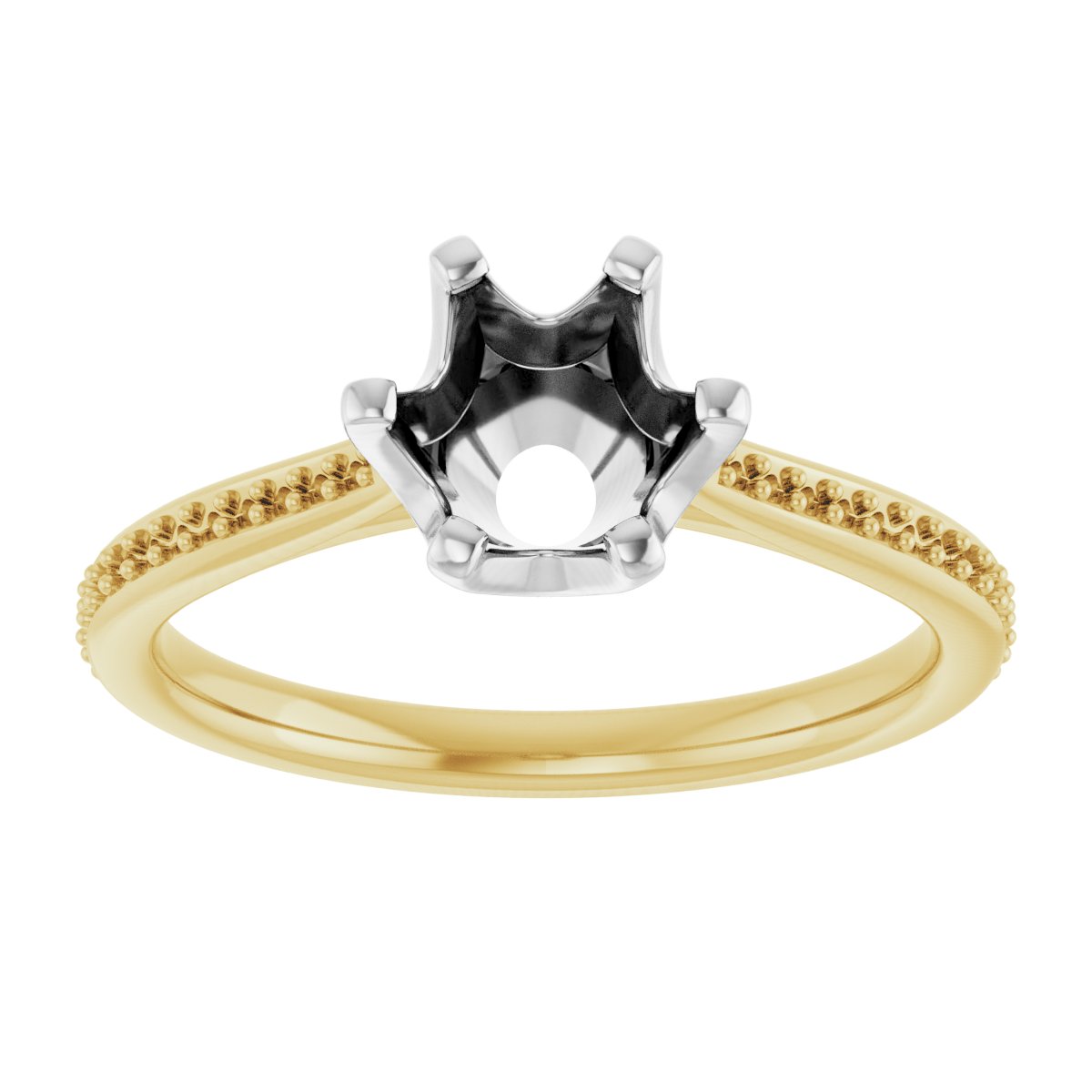 Round Solitaire Engagement Ring (6.5 Mm) Mounting - gallery - Series 122004