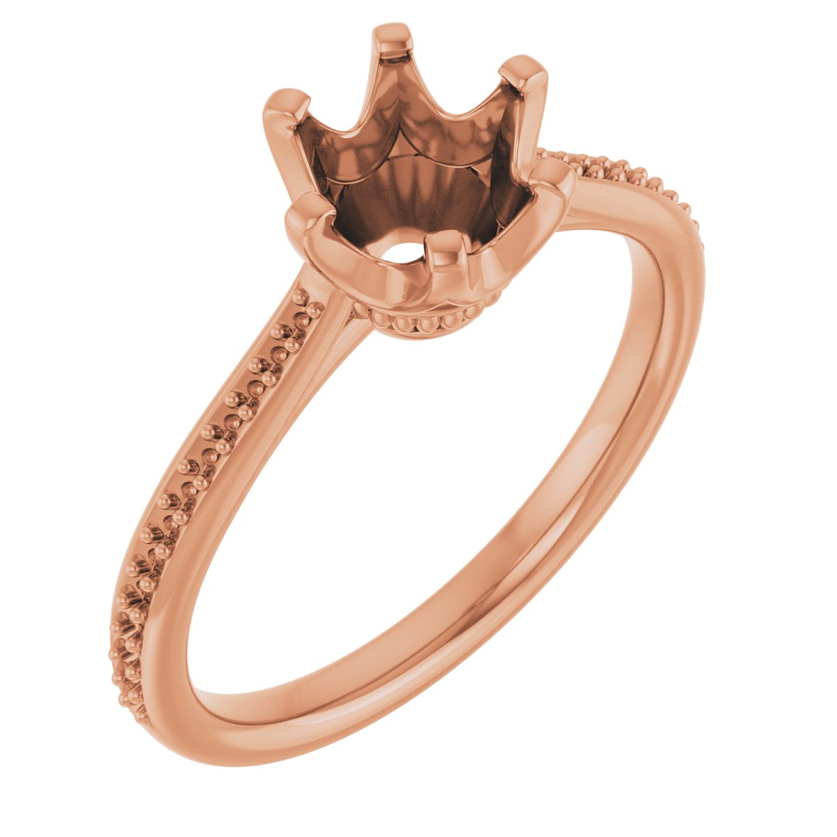 Round Solitaire Engagement Ring (6.5 Mm) Mounting - gallery - Series 122004