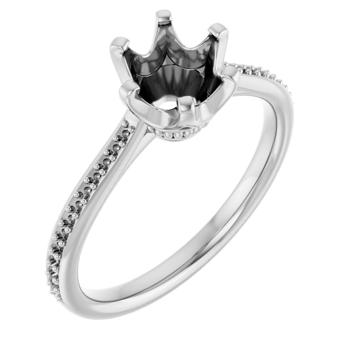 Round Solitaire Engagement Ring (6.5 Mm) Mounting - gallery - Series 122004