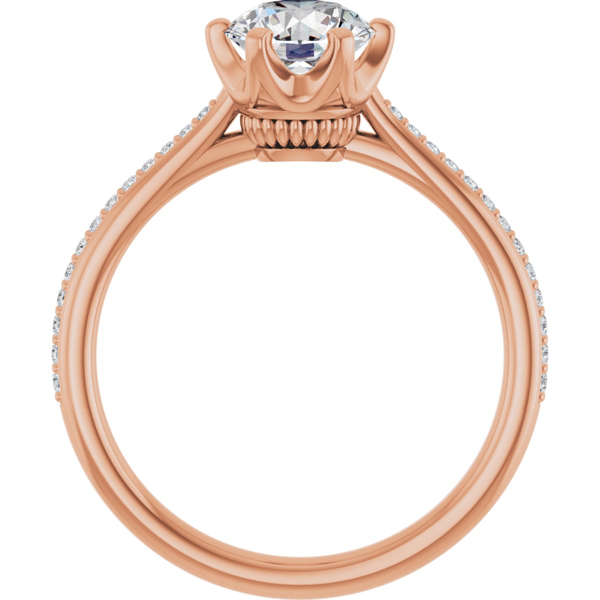 Round Solitaire Engagement Ring (6.5 Mm) Mounting - gallery - Series 122004