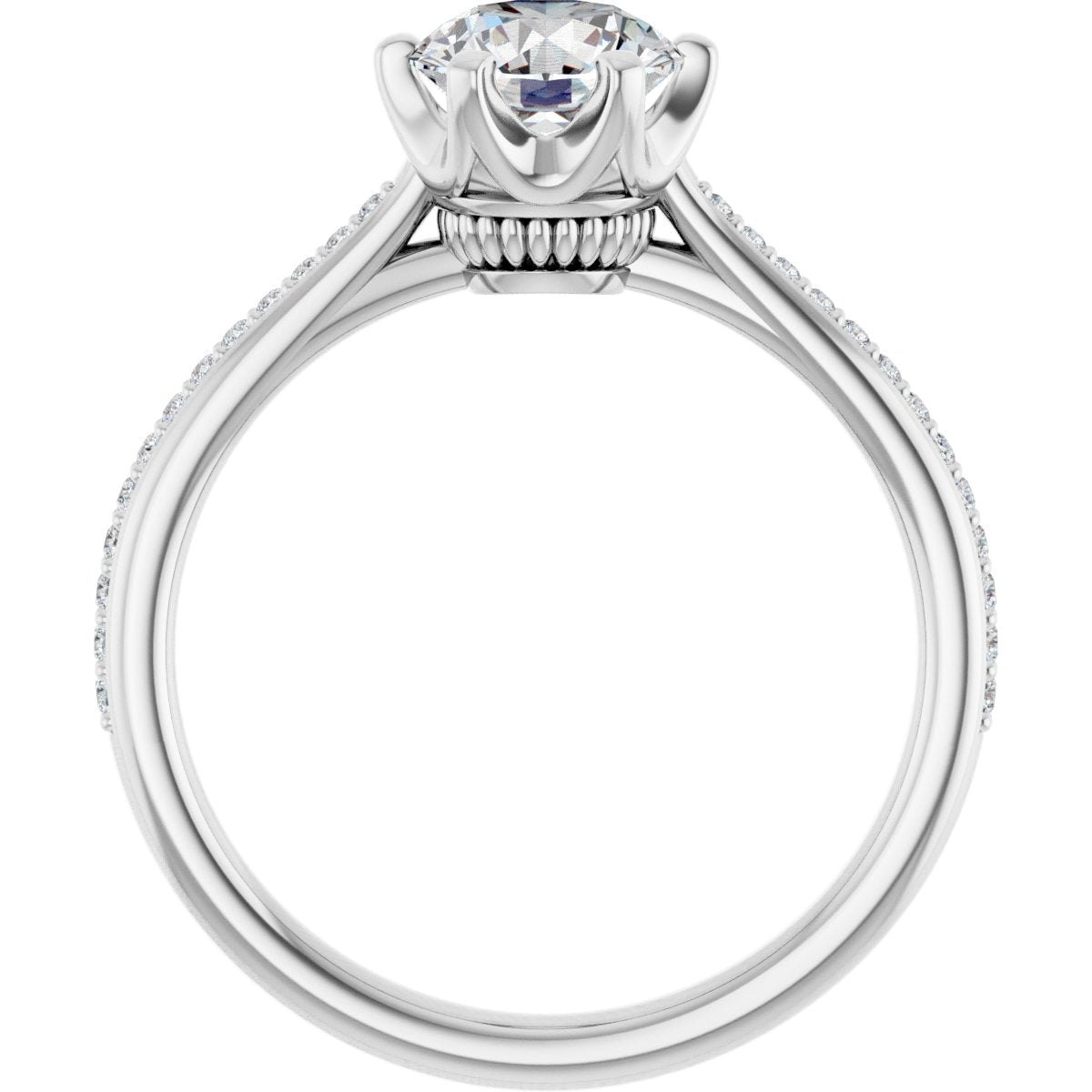 Round Solitaire Engagement Ring (6.5 Mm) Mounting - gallery - Series 122004