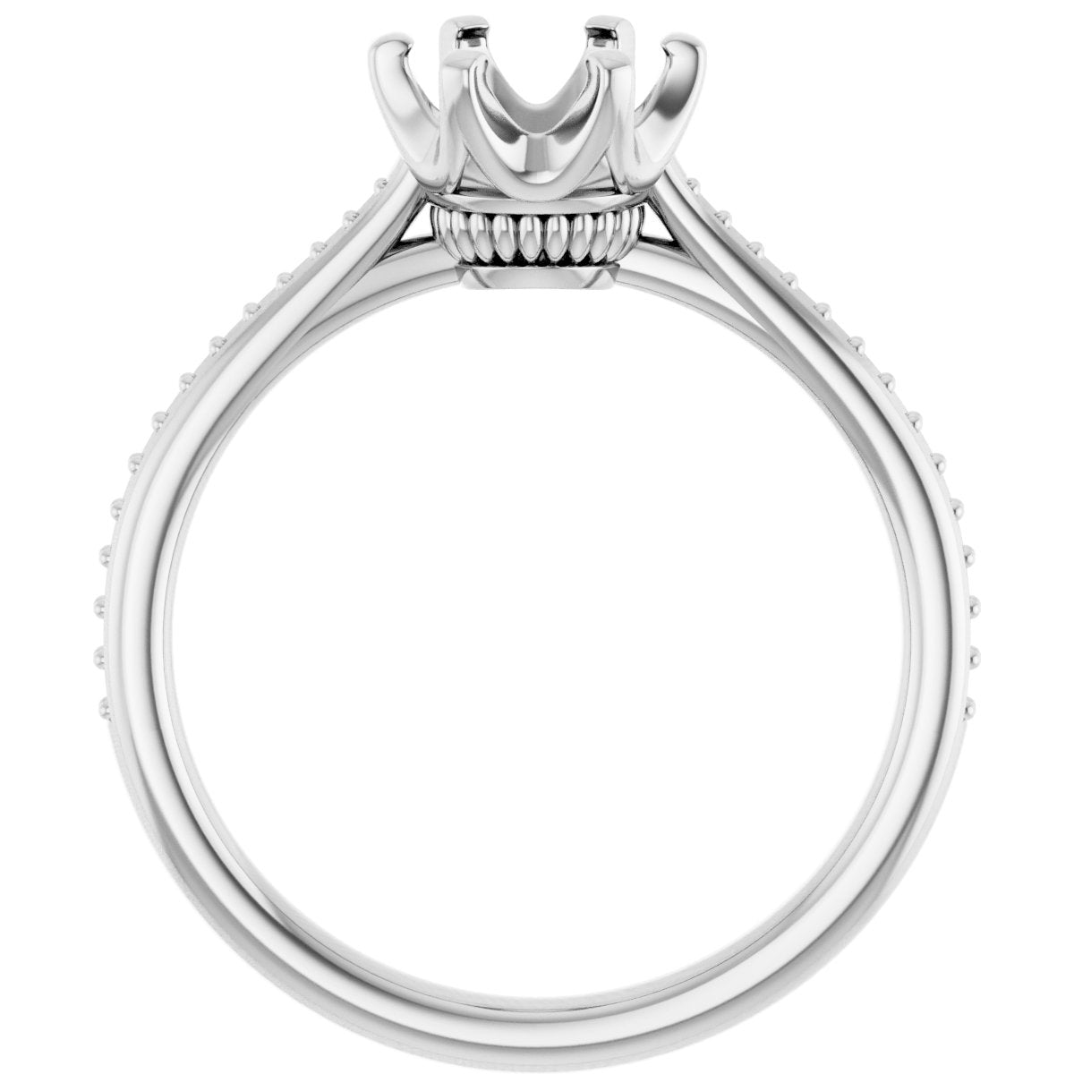 Round Solitaire Engagement Ring (6.5 Mm) Mounting - gallery - Series 122004