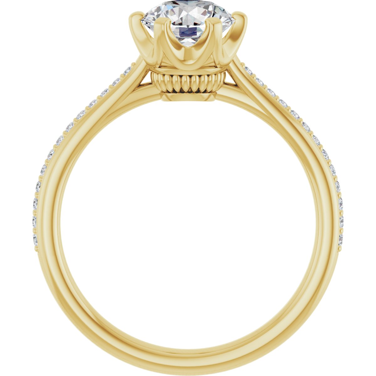 Round Solitaire Engagement Ring (6.5 Mm) Mounting - gallery - Series 122004