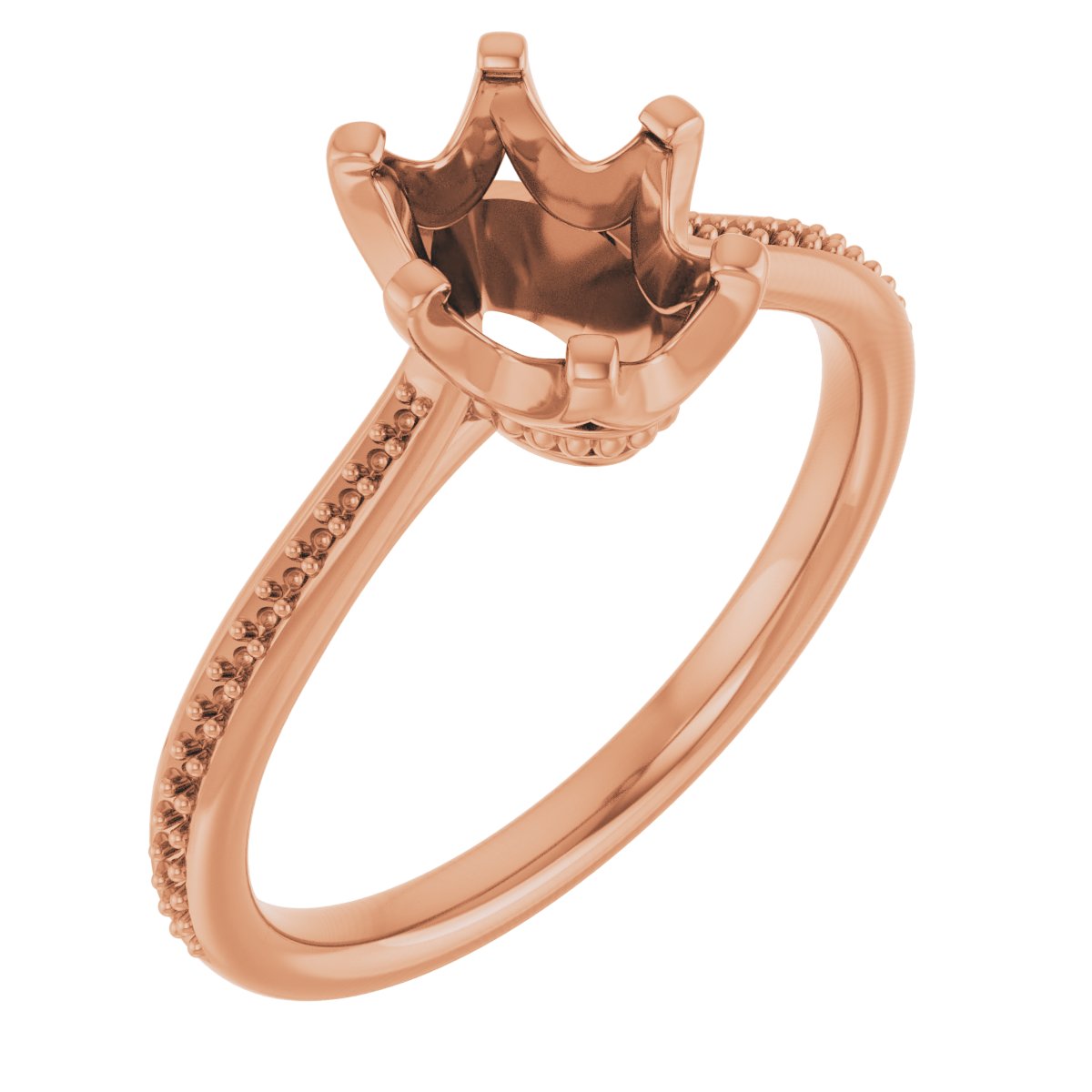 Oval Solitaire Engagement Ring (8 X 6 Mm) Mounting - gallery - Series 122004
