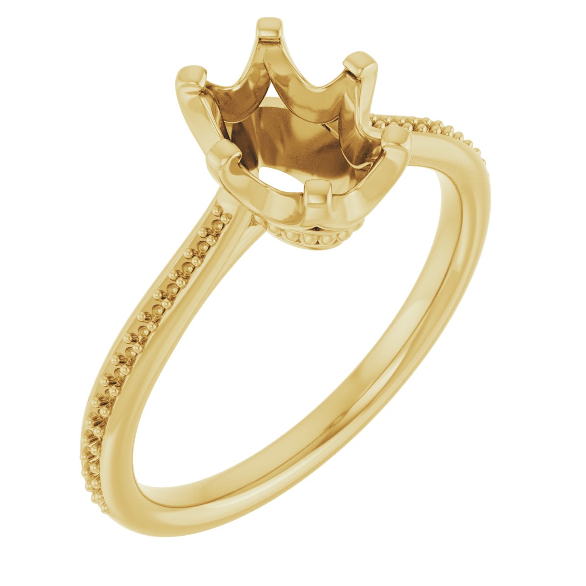 Oval Solitaire Engagement Ring (8 X 6 Mm) Mounting - gallery - Series 122004