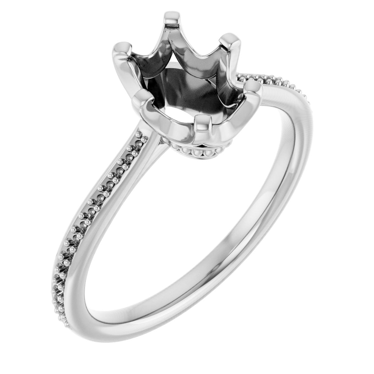 Oval Solitaire Engagement Ring (8 X 6 Mm) Mounting - gallery - Series 122004