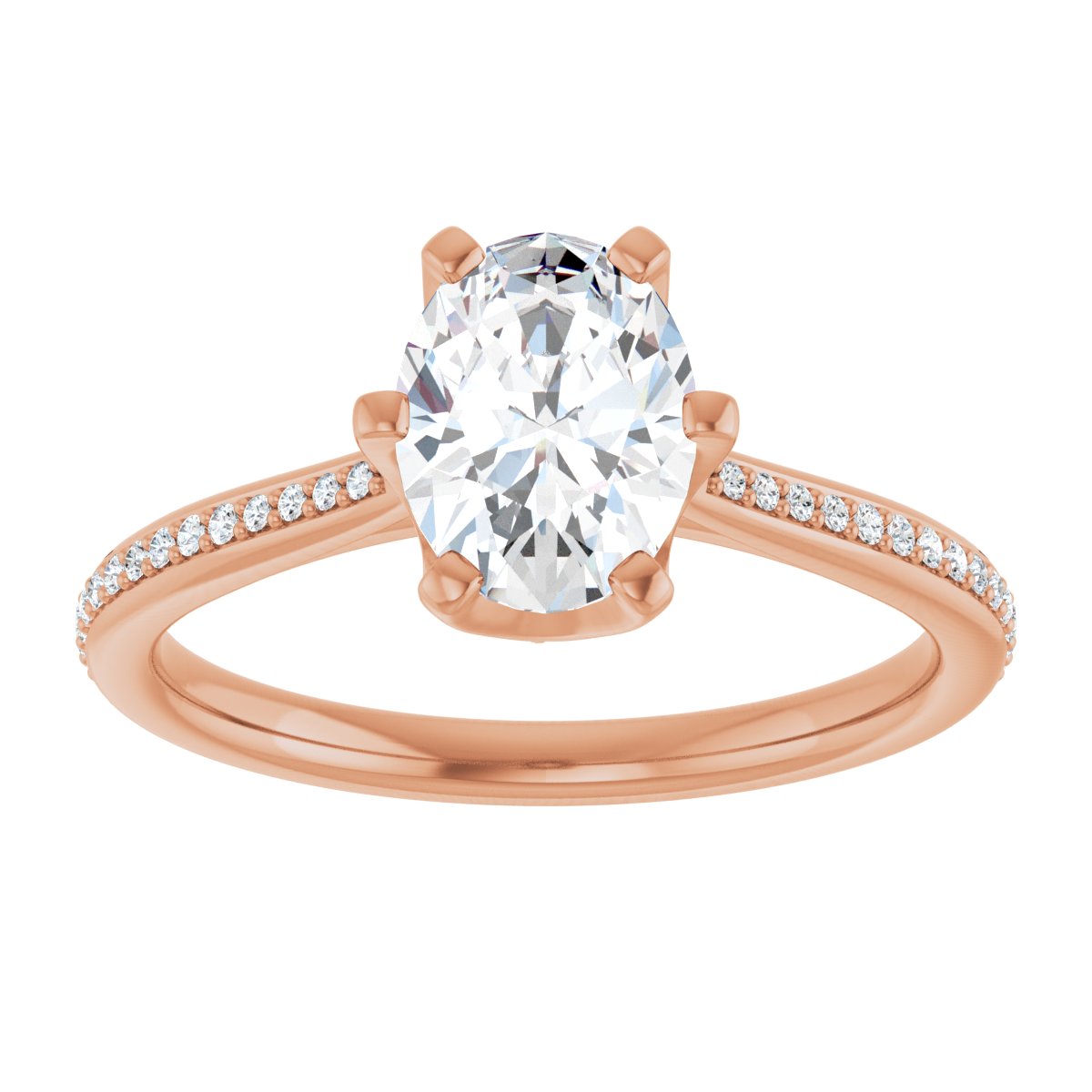 Oval Solitaire Engagement Ring (8 X 6 Mm) Mounting - gallery - Series 122004