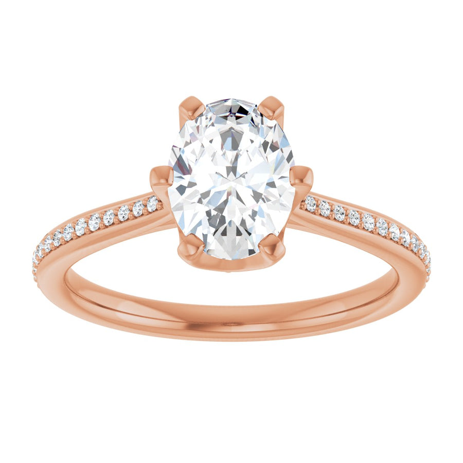 Oval Solitaire Engagement Ring (8 X 6 Mm) Mounting - gallery - Series 122004