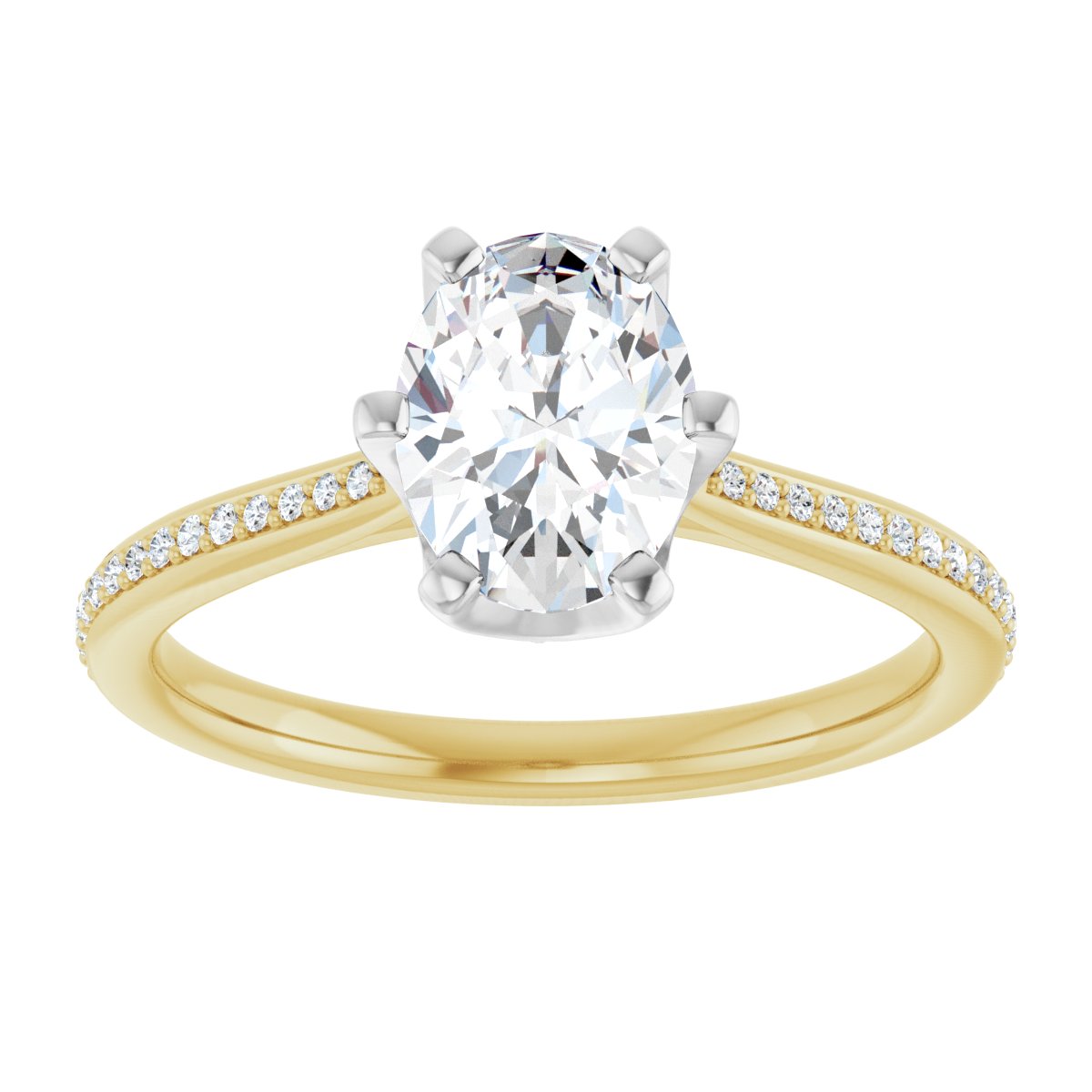 Oval Solitaire Engagement Ring (8 X 6 Mm) Mounting - gallery - Series 122004