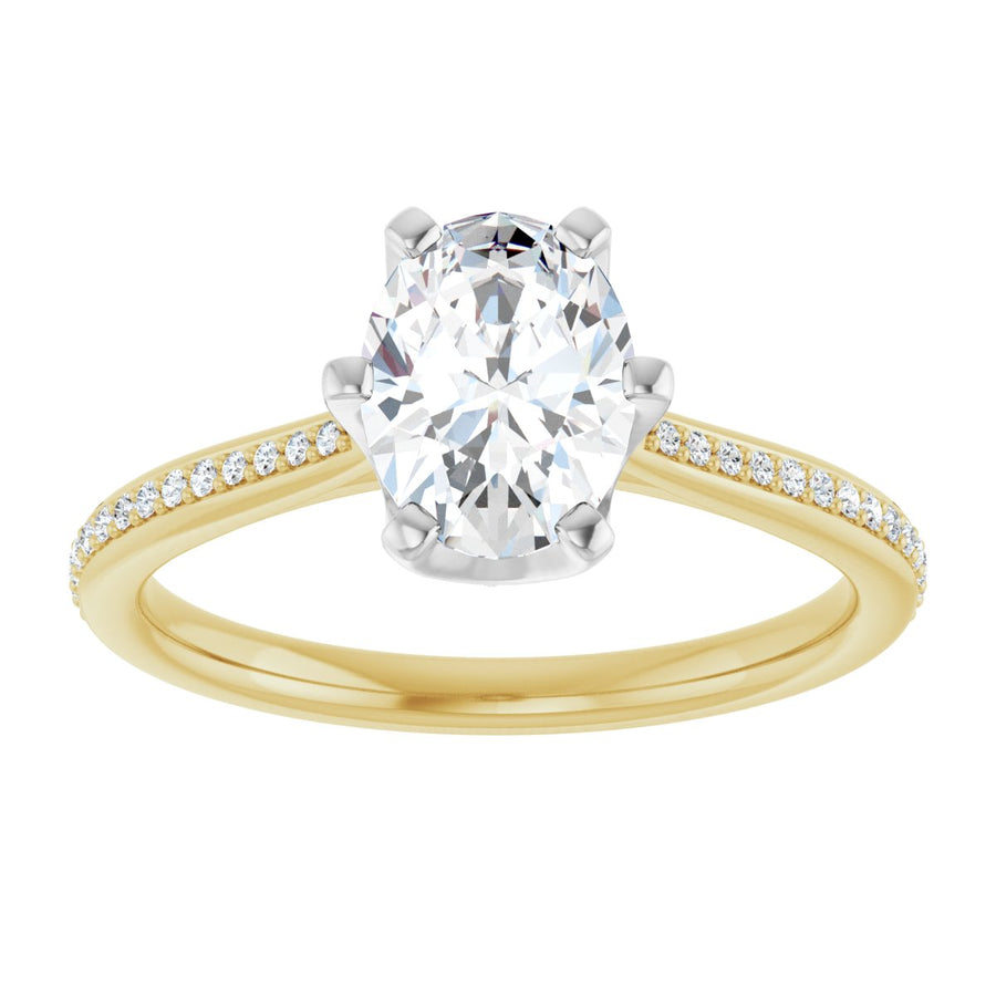 Oval Solitaire Engagement Ring (8 X 6 Mm) Mounting - gallery - Series 122004