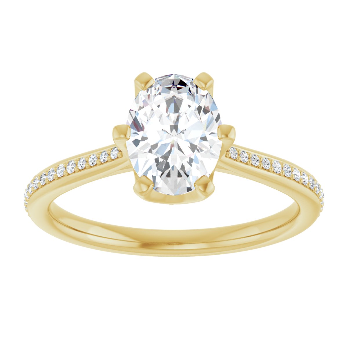 Oval Solitaire Engagement Ring (8 X 6 Mm) Mounting - gallery - Series 122004