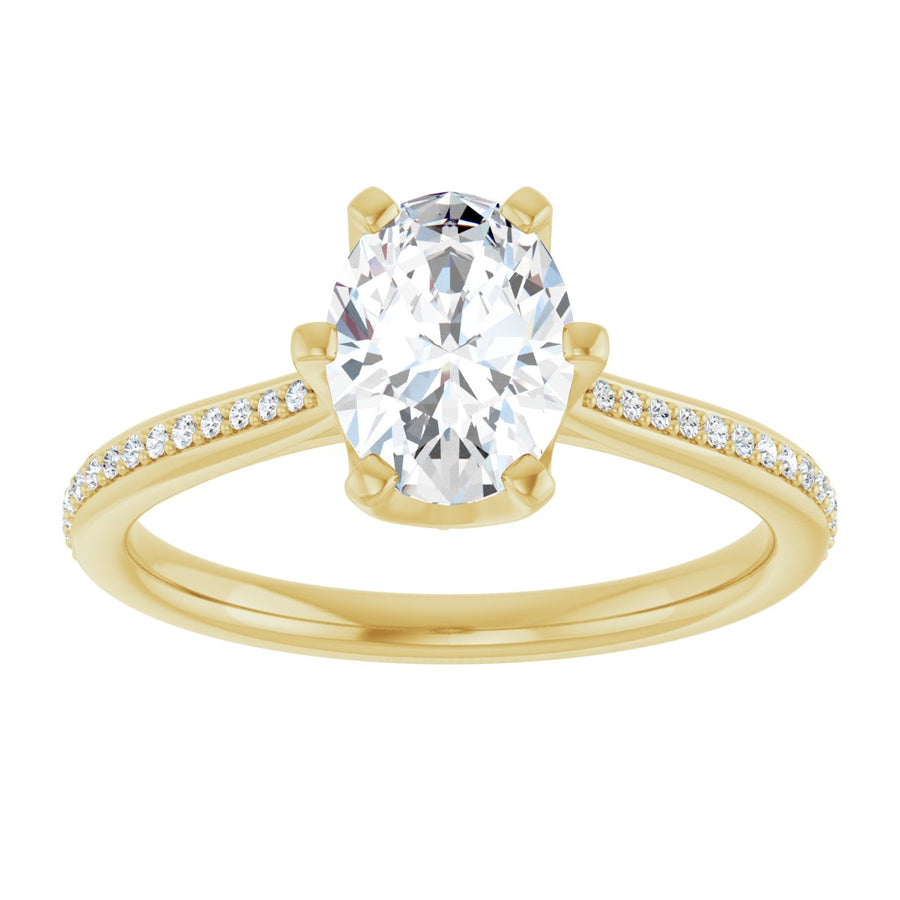 Oval Solitaire Engagement Ring (8 X 6 Mm) Mounting - gallery - Series 122004