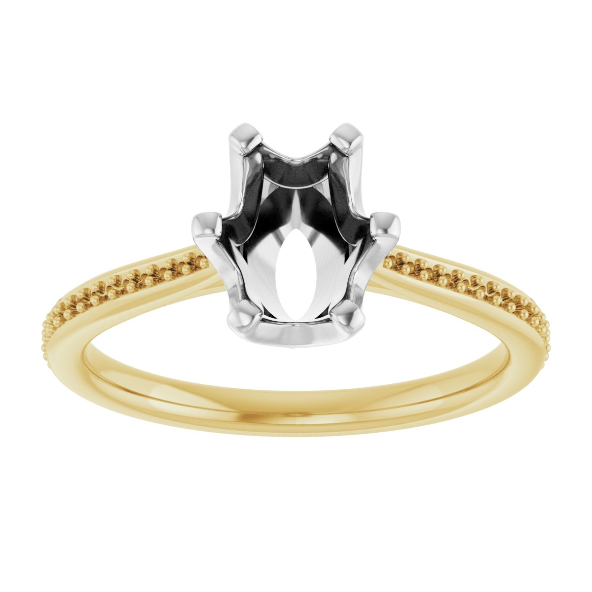 Oval Solitaire Engagement Ring (8 X 6 Mm) Mounting - gallery - Series 122004