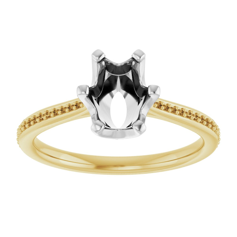 Oval Solitaire Engagement Ring (8 X 6 Mm) Mounting - gallery - Series 122004