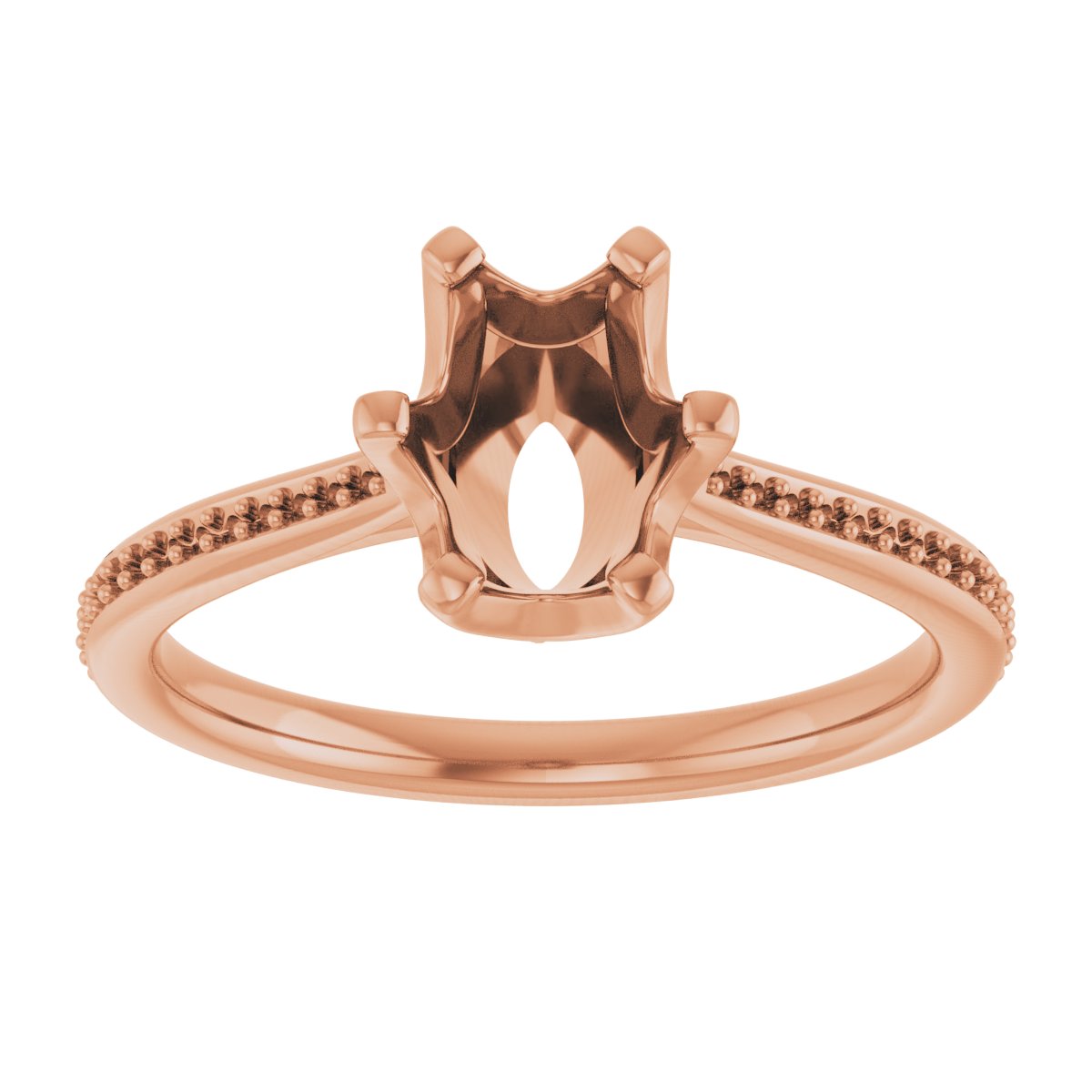 Oval Solitaire Engagement Ring (8 X 6 Mm) Mounting - gallery - Series 122004