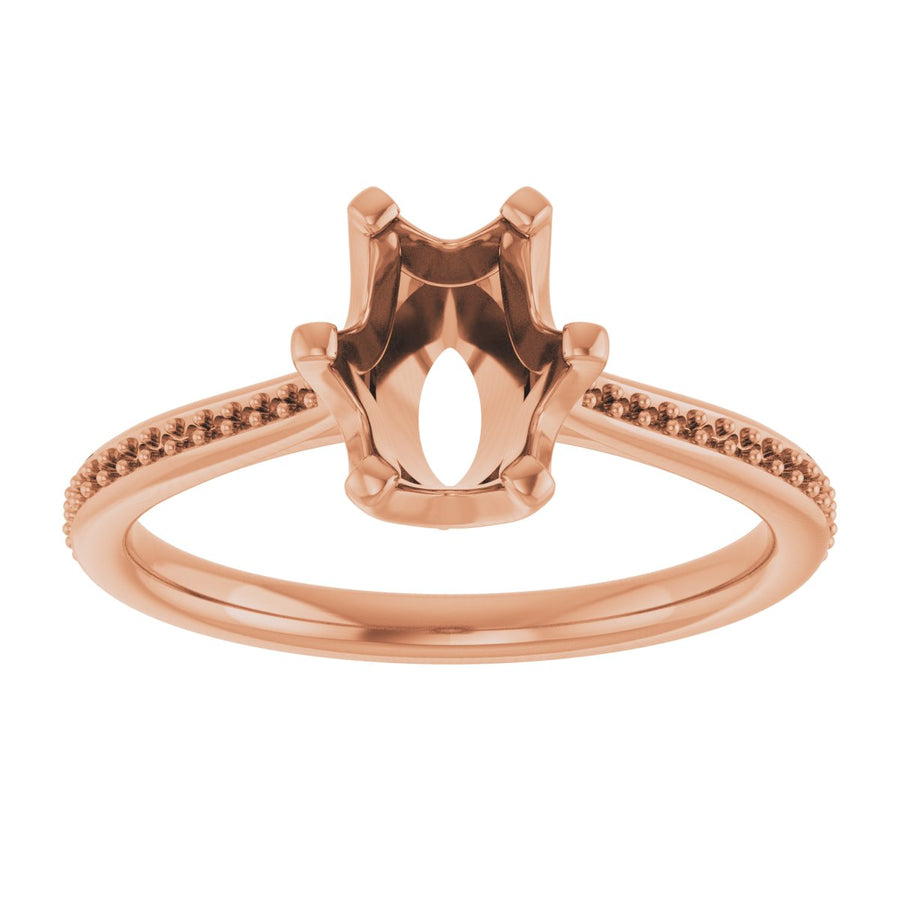 Oval Solitaire Engagement Ring (8 X 6 Mm) Mounting - gallery - Series 122004
